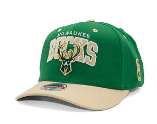 Cap Mitchell & Ness - NBA Team Arch Snapback - Milwaukee Bucks - Green / Beige
