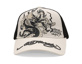 Cap Ed Hardy - Mono Giant Dragon Twill Front Mesh Trucker - White/Black