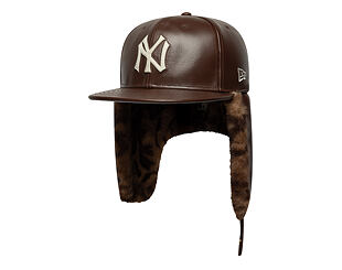Cap New Era - MLB IMAGE DROP Leather Dog-Ear 59FIFTY - NY Yankees - Deep Auburn