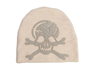 Beanie Ed Hardy - Unisex Skull Vegan Leather Applique Beanie - Black
