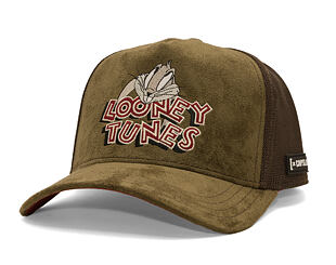 Cap Capslab - Looney Tunes Trucker - Bugs Bunny Logo Peek Suede - Olive / Brown