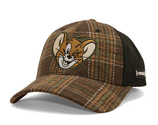 Cap Capslab - Tom & Jerry Trucker - Jerry Wink Checkered - Brown / Black