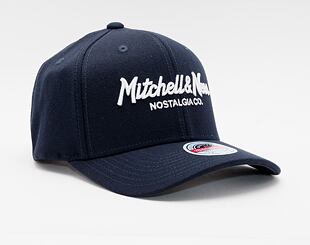 Mitchell & Ness Pinscript Redline Snapback Branded Navy / White Cap