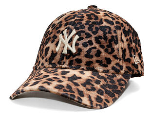 Womens Cap New Era - MLB Womens Leo Velour 9FORTY - NY Yankees - Brown / Cream