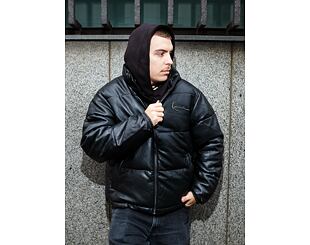 Karl Kani - Metal Signature Pu Leather Puffer Jacket - Black