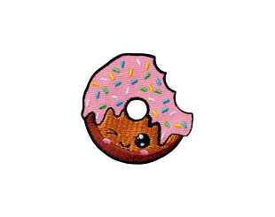 Patch Monoquick - Donut s růžovou polevou 4,5 x 4,5 cm