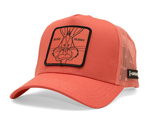 Cap Capslab - Looney Tunes Trucker - Bugs Bunny Line Art Patch - Coral