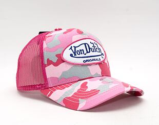 Von Dutch Boston Trucker Poly Camo Plum/Pink Cap