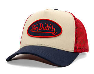 Kšiltovka Von Dutch - Trucker - Classic Logo - Beige/Navy/Red