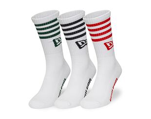 Socks New Era - Stripe Crew Socks 3pk - White