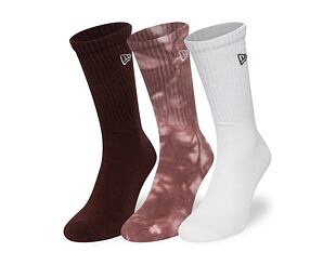 Socks New Era - Tie dye Crew Socks 3pk - Brown / Tie Dye / White