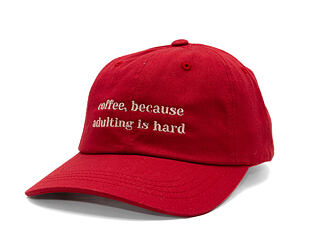 Kšiltovka 8by8 - Dadcap - "coffee, because adulting is hard" - Cranberry