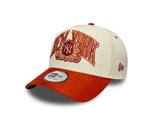 Cap New Era - MLB Wordmark Suede 9FORTY A-Frame - NY Yankees - Cream / Warm Flame