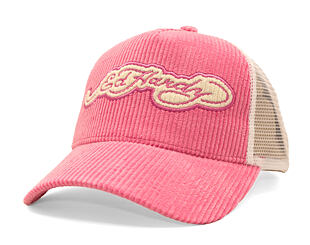 Cap Ed Hardy - Embroidery Applique Cord 5 Panel Trucker Cap - Hot Pink