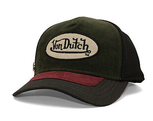 Cap Von Dutch - Corduroy Oval Patch Baseball - Olive / Burgundy