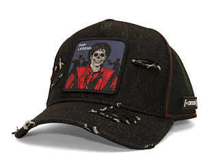 Cap Capslab - Thriller Pop Legend Trucker - Distressed Black Denim