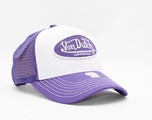 Von Dutch Boston Trucker Cotton Twill White/Purple Cap