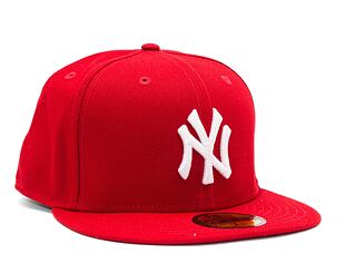 New Era 59FIFTY MLB Basic New York Yankees Fitted Scarlet / White Log Cap