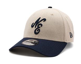 Kšiltovka New Era - Branded Linen 9FORTY - Stone / Navy