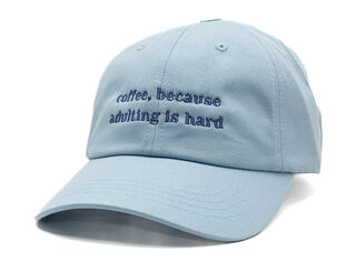 Cap 8by8 - Dadcap - "coffee, because adulting is hard" - Light Blue/Purple