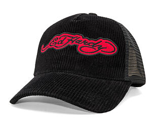 Cap Ed Hardy - Embroidery Applique Cord 5 Panel Trucker Cap - Black