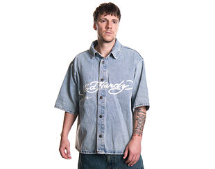 Shirt Ed Hardy - Mens Eagle And Stars Relaxed Denim Shirt - Bleach