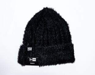 New Era Womens Fluffy Beanie Black/White