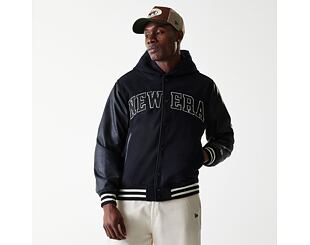 Bunda New Era - Hooded Varsity Jacket - Black