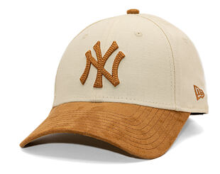 Womens Cap New Era - MLB Faux Suede 9FORTY - NY Yankees - Cream / Camel