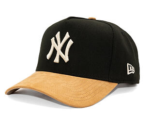 Cap New Era - MLB Suede Visor 9FORTY A-Frame - NY Yankees - Black / Camel