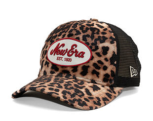 Womens Cap New Era - Branded Leopard 9FORTY M-CROWN Trucker - Camel