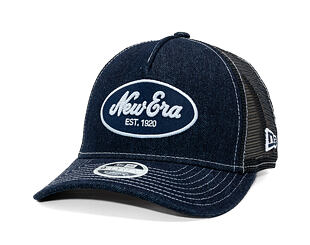 Womens Cap New Era - Branded Denim Oval Logo 9FORTY M-CROWN A-Frame Trucker - Navy