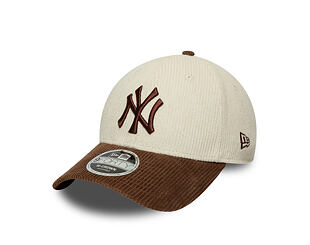 Cap New Era - MLB Cord 9FORTY M-CROWN - NY Yankees - Cream / Deep Auburn