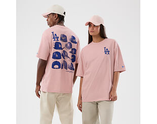 Tee New Era - MLB Cap Graphic Oversized Tee - LA Dodgers - Pink Rouge