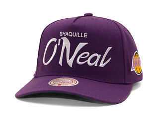 Cap Mitchell & Ness - Player Script Hwc - NBA - Los Angeles Lakers - Shaquille O'Neal - Purple_White