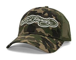 Cap Ed Hardy - Embroidery Applique Cord 5 Panel Trucker Cap