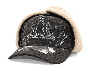 Cap Ed Hardy - Unisex 1971 Eagle Acid Wash 5 Panel Trapper Cap - Black