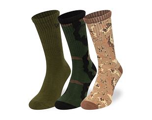 Socks New Era - Camo Crew Socks 3pk - Olive