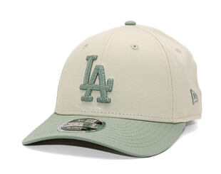 Cap New Era - MLB Side Script 9FORTY M-CROWN - LA Dodgers - Cream / Pastel Green