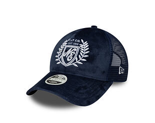 Womens Cap New Era - Branded Velour 9FORTY M-CROWN A-Frame Trucker - Navy