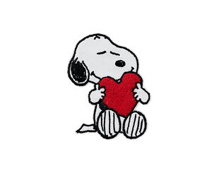 Patch Monoquick - Snoopy se srdíčkem 7,5 x 5,5 cm