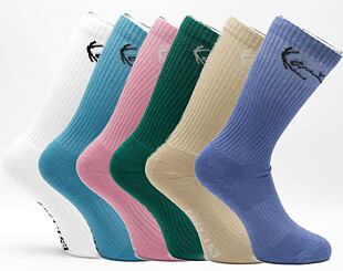 Ponožky Karl Kani Signature 6-Pack Socks pink/green/light/sand