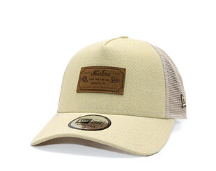 Cap New Era - Branded Denim Leather Patch 9FORTY A-Frame Trucker - Camel