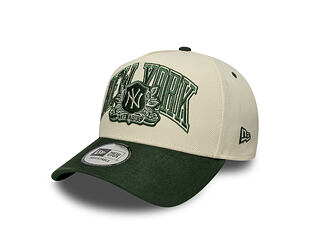 Cap New Era - MLB Wordmark Suede 9FORTY A-Frame - NY Yankees - Cream / Cilantro Green