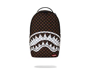 Backpack Sprayground - Brown And Cream Drip Check Shark Backpack