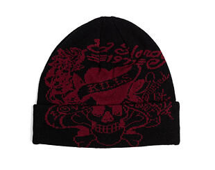 Beanie Ed Hardy - Unisex Love Kills Slowly Foldover Beanie - Black