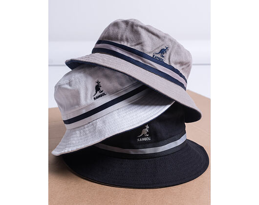 Kangol Stripe Lahinch K4012SP-WH103 White Bucket Hat
