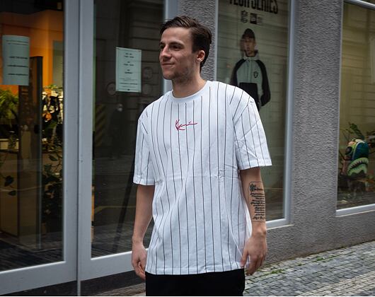 Karl Kani 6030152 Small Signature Pinstripe Tee White/Black