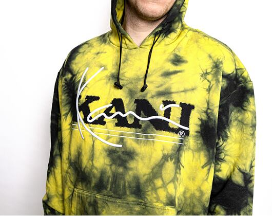 Karl Kani 6028812 KK Retro Tie Dye OS Hoodie Yellow/Black KM214-064-1 Hoody