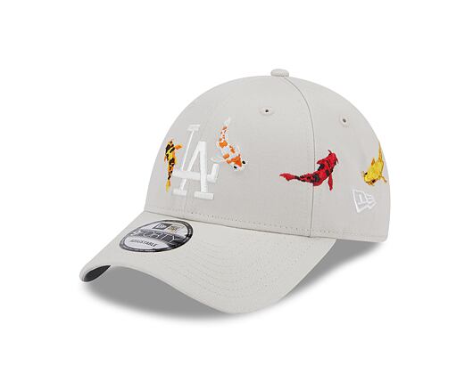 Kšiltovka New Era 9FORTY MLB Koi Fish Los Angeles Dodgers Stone / Optic White